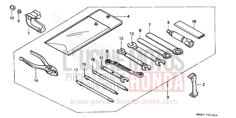 TOOLS for Africa Twin SHASTA WHITE (NH138H) from 1988